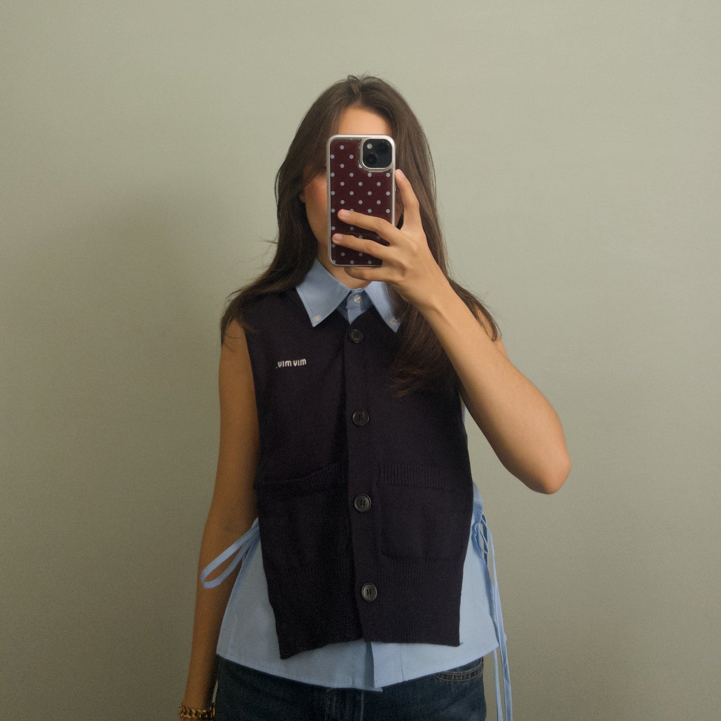 Miu Miu Set Chaleco y Camisa